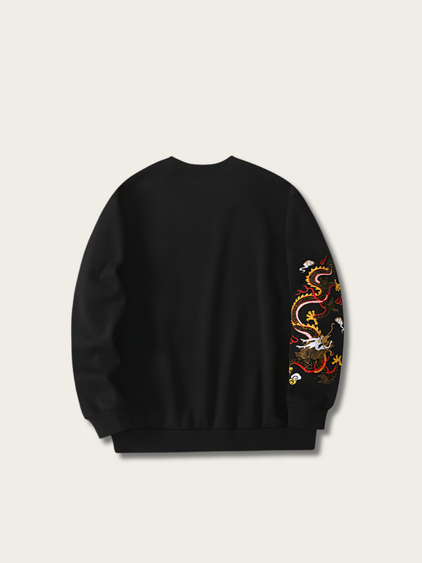 Embroidered Mythos Dragon Japanese Sweatshirt - Large