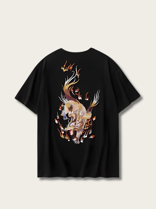 Inferno Tiger Blaze Japanese T Shirt - Medium