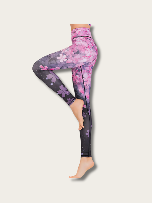 Floral Fantasy Japanese Yoga Pants - Small