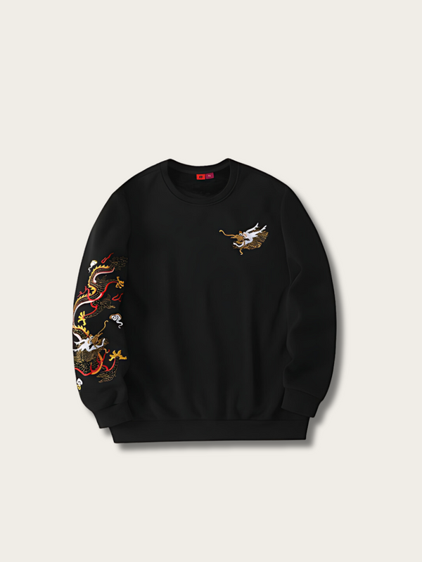 Embroidered Mythos Dragon Japanese Sweatshirt - Medium