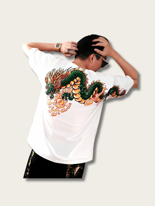 Inferno Serpent Graphic Japanese T Shirt - Medium