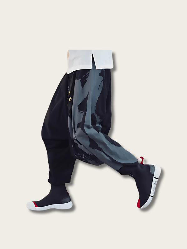 Shadow Flow Abstract Japanese Harem Pants - Medium