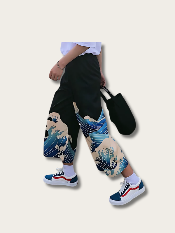 Tidal Flow Artistry Japanese Wide Pants - Medium