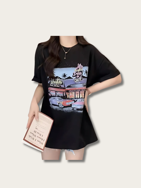 Purple Drive Oversized Retro T Shirt - Medium