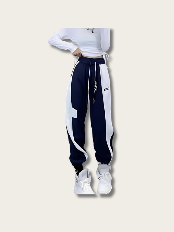 Contrast Splicing Color Japanese Pants - Small