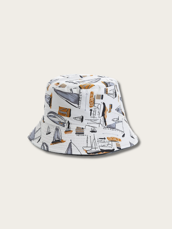 Seafarer Voyage Japanese Bucket Hat - White