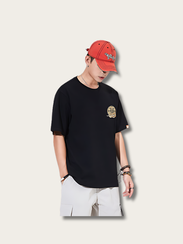 Embroidered Wind Graffiti Japanese T Shirt - Medium