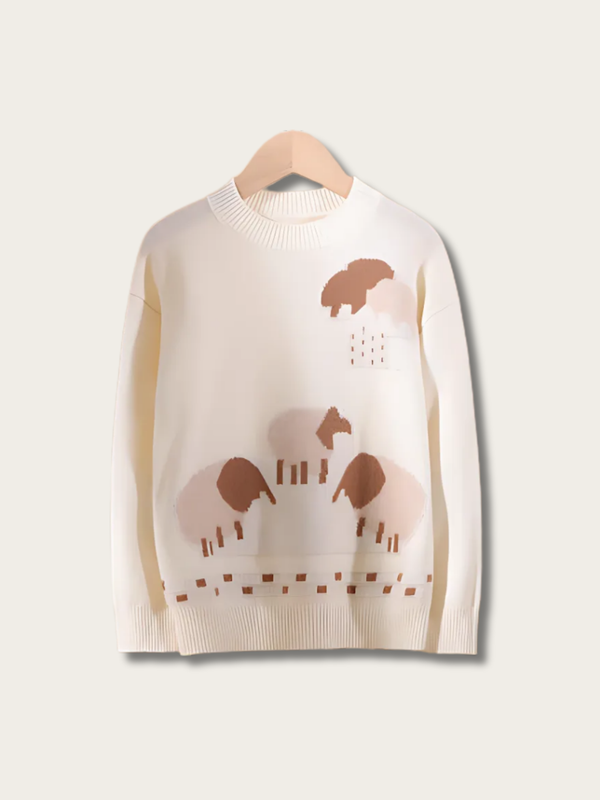 Pastoral Charm Knit Japanese Sweater - Small