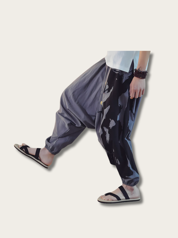 Shadow Flow Abstract Japanese Harem Pants - Medium