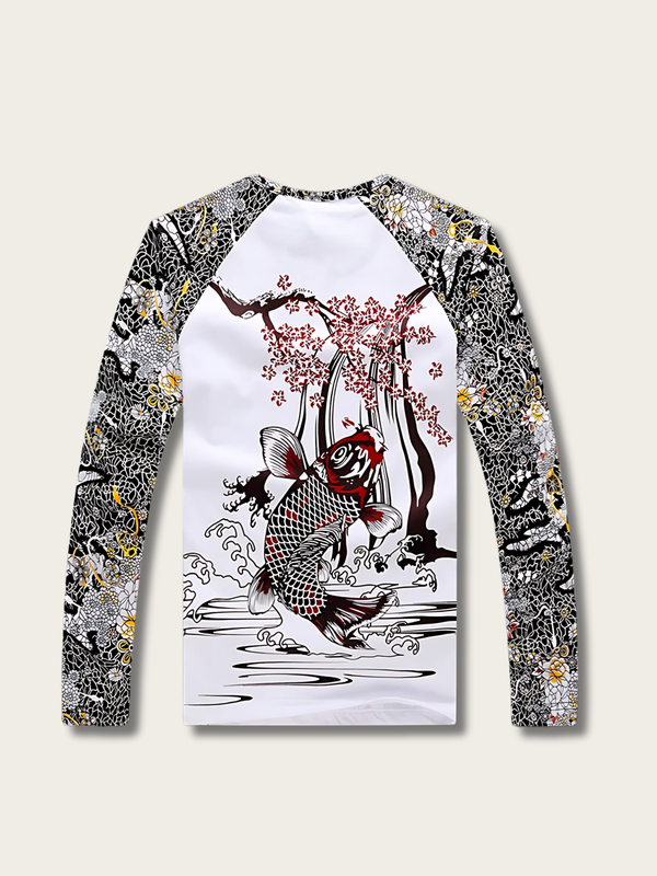 Koi Bloom Shadow Japanese Sweatshirt - Medium