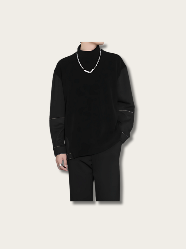 Noir Fusion Asymmetric Japanese Sweatshirt - Large