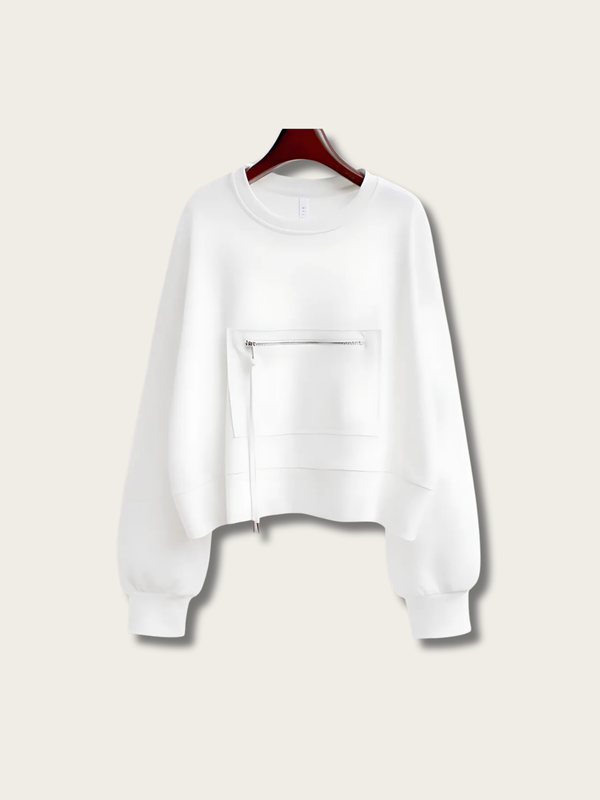 Cropped Minimalist Japanese Sweatshirt - Medium