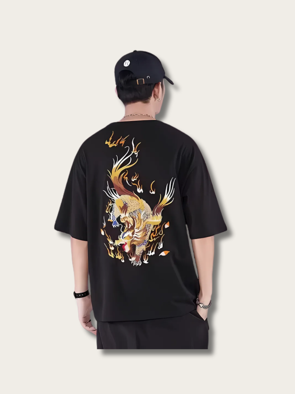 Inferno Tiger Blaze Japanese T Shirt - Medium