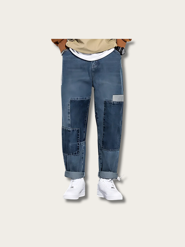 Patchwork Drift Denim Japanese Pants - Large