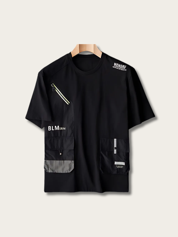 Techwear Multi Pocket Japanese T Shirt - Medium