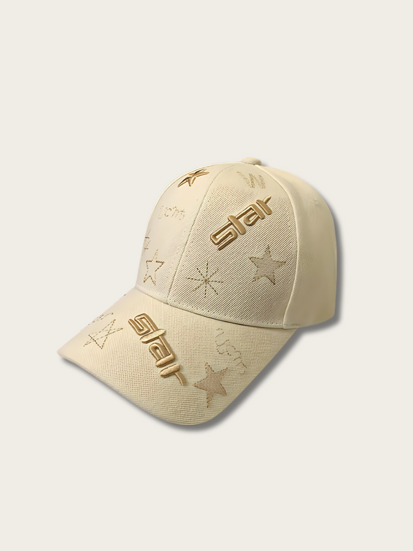 Embroidered Stars Japanese Cap - Khaki