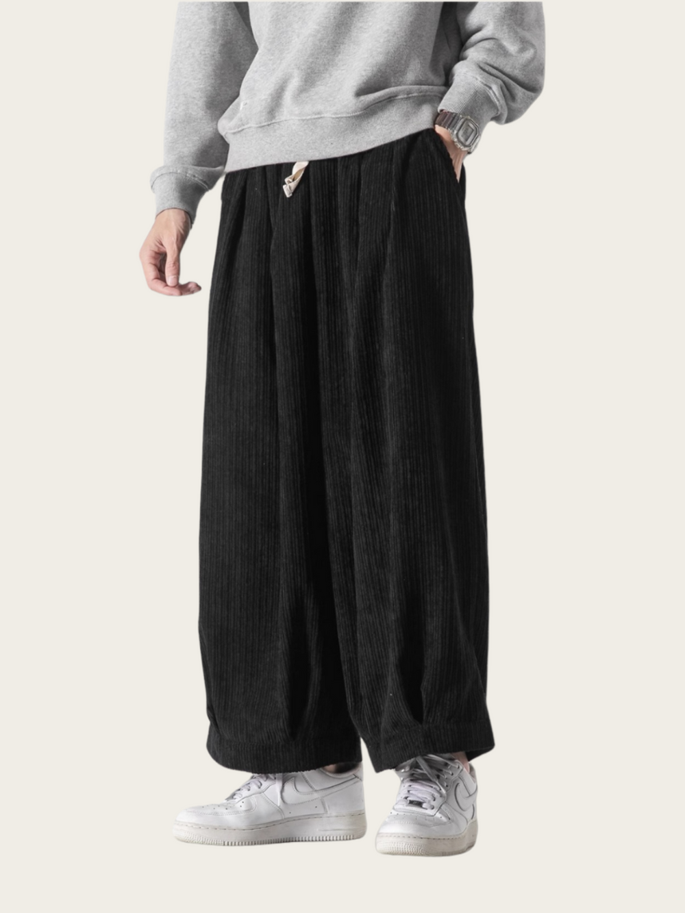 Corduroy Urban Aura Pants – Fluid Wide-Leg Flow