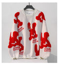 Bunny Pattern Knit Japanese Sweatshirt - 2XL