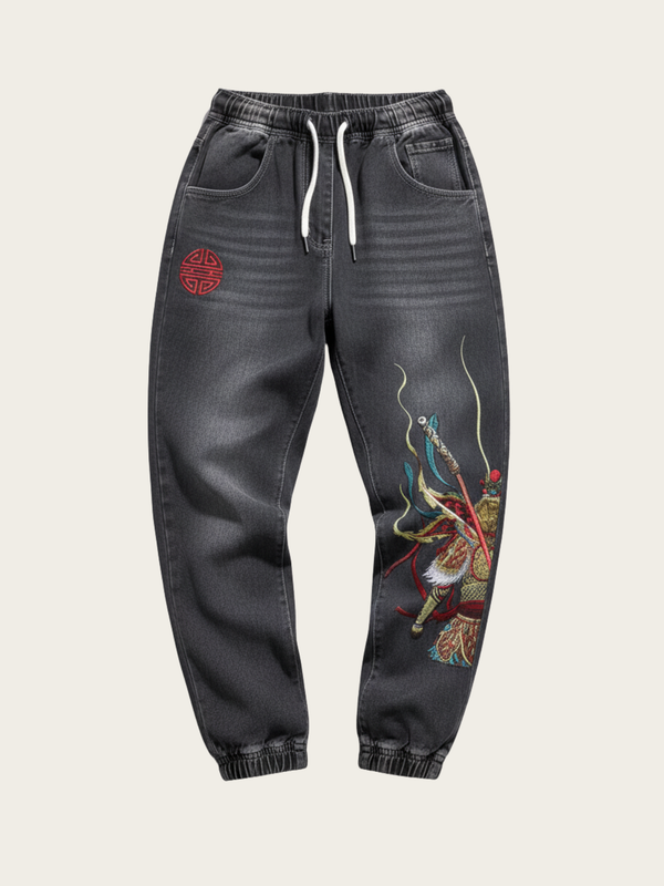 Monkey King Embroidered Japanese – Ankle-Length