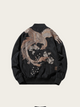 Embroidered Phoenix Bomber Jacket – Mythical Elegance in Black