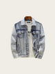 Light blue denim jacket on a white background