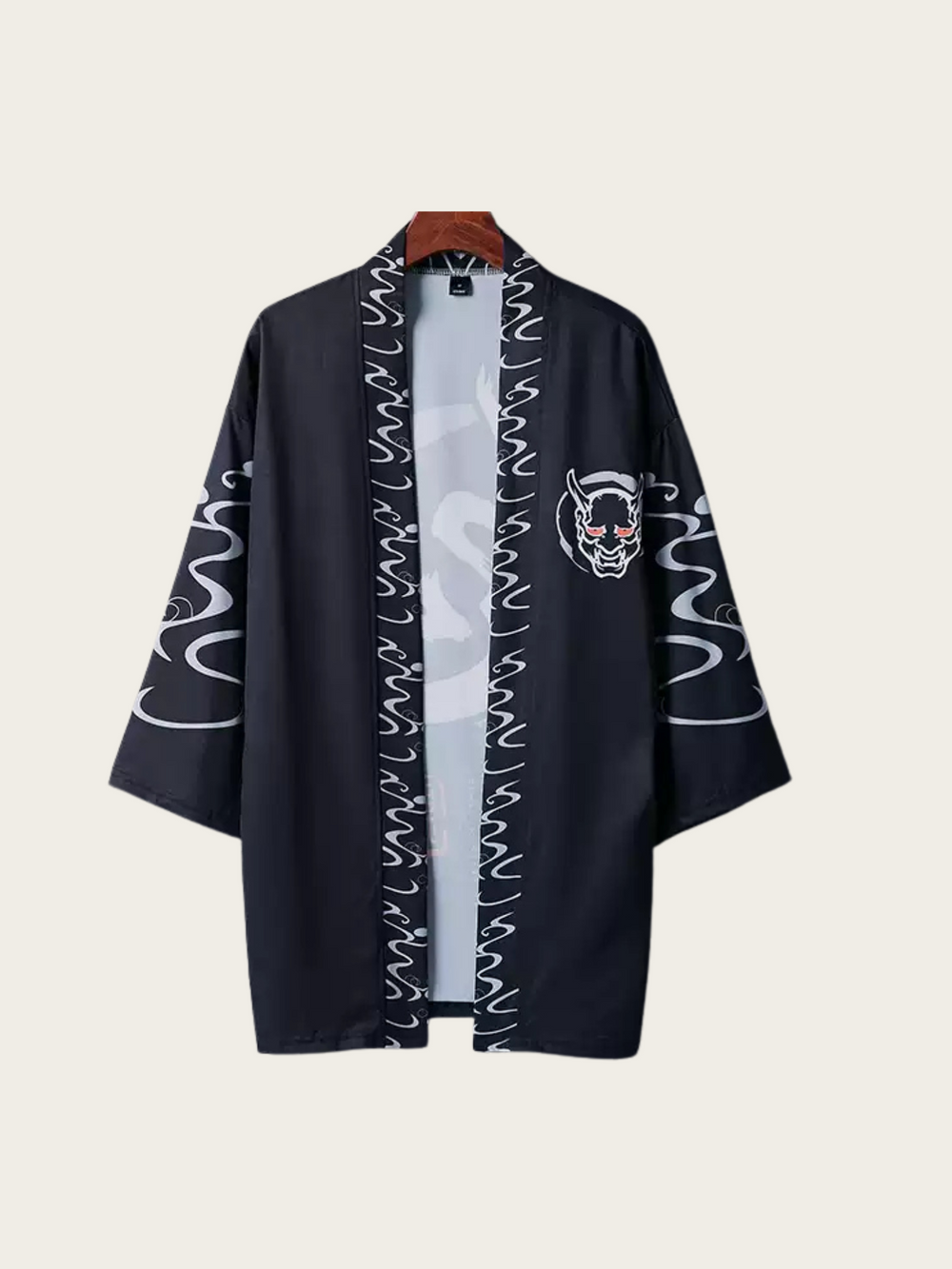 Oni Mask Kimono Jacket – Japanese Demon & Kanji Streetwear Style