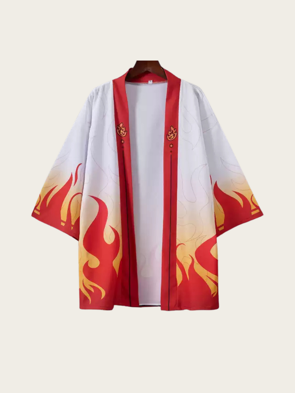 White Flame-Gradient Kimono Cardigan – Anime-Inspired