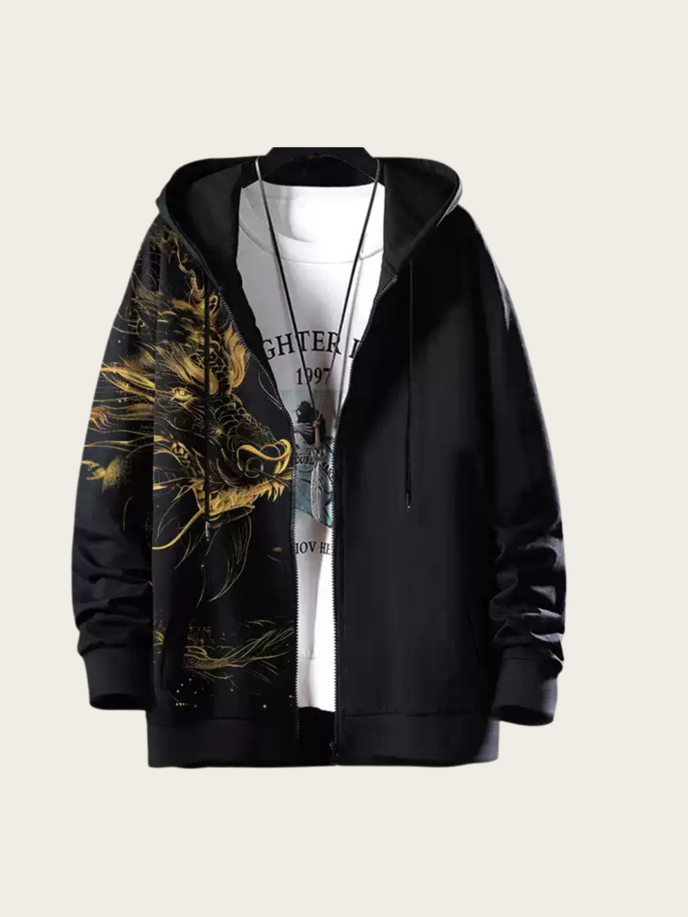 Golden Dragon Black Hoodie
