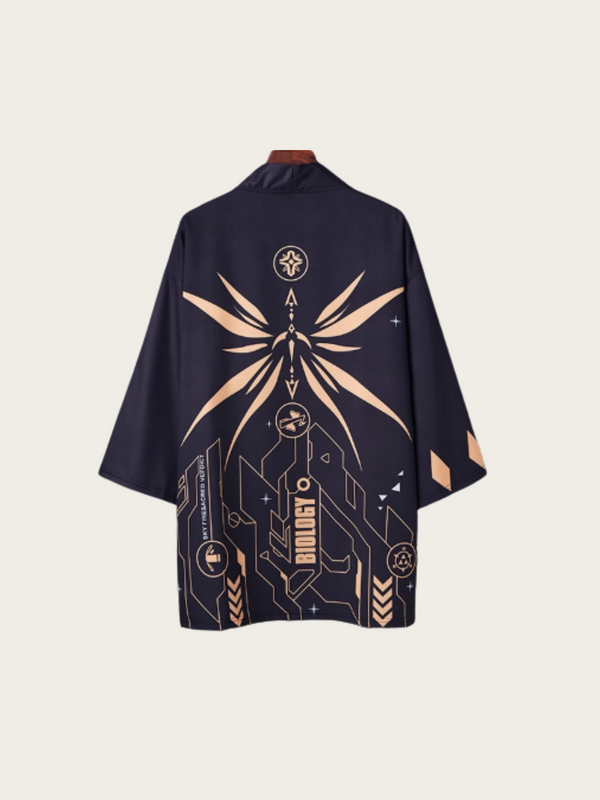 Cyber World Print Japanese Kimono Cardigan