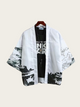 Storm Dragon Kimono Jacket – White Wave & Mountain Print