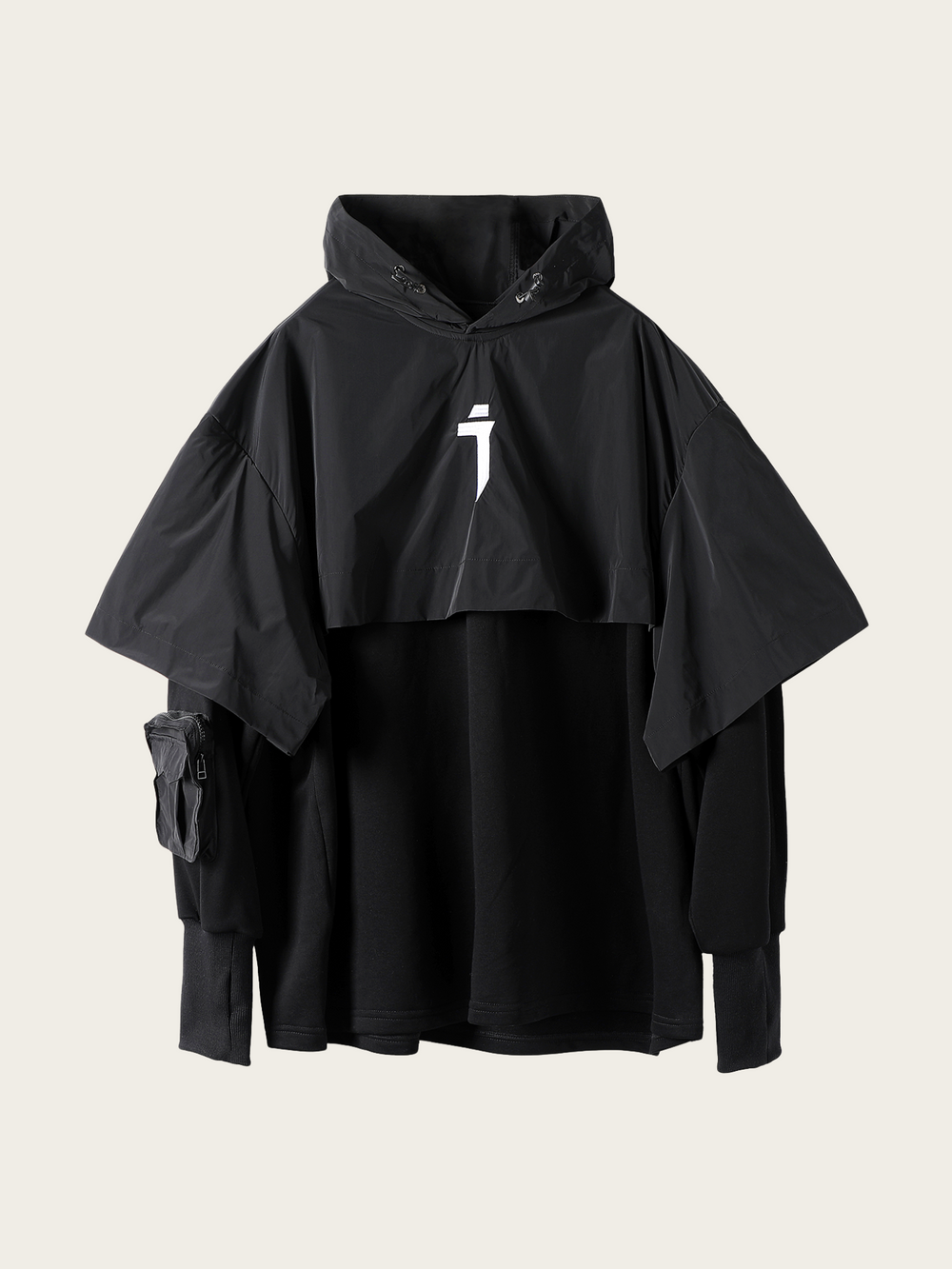 Layered Hoodie with Functional Design – Blue & Black Options