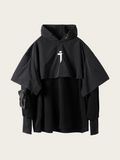 Layered Hoodie with Functional Design – Blue & Black Options