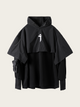 Layered Hoodie with Functional Design – Blue & Black Options