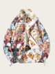 Drawstring bag with cat pattern on a beige background