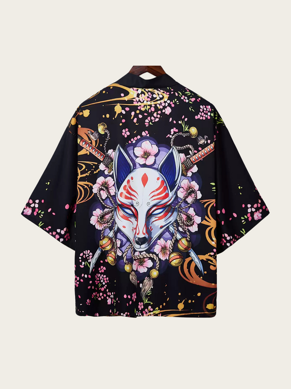 Kitsune Blossom Enchantment Kimono Cardigan
