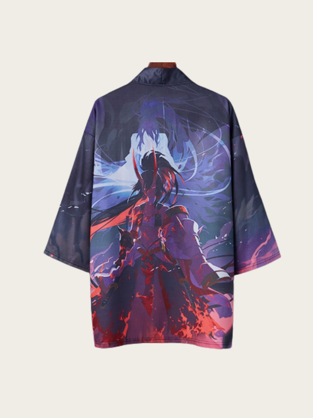Crimson Wraith Anime Kimono Cardigan – Shadow Flame Haori