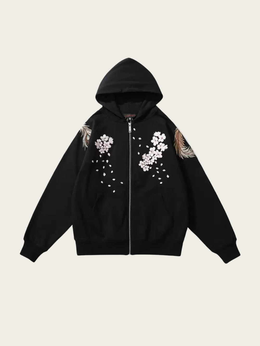 Embroidered Floral & Phoenix Graphic Hoodies - Zip-Up and Pullover Styles