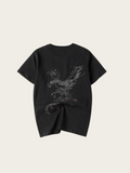 Embroidered Phoenix Japanese T Shirt
