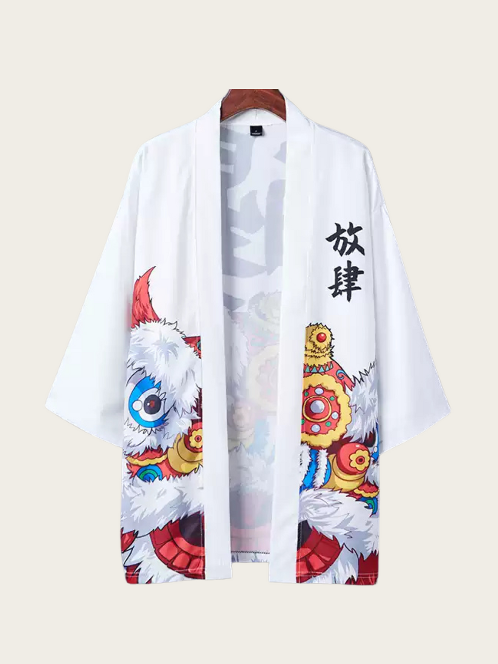 Lion Dance-Inspired Kimono Shirt – Bold and Colorful Design for Anime & Streetwear Fans