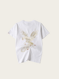 Embroidered Phoenix Japanese T Shirt