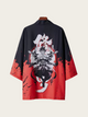 Demon Warrior Kimono Jacket – Red & Black Ink Splatter Martial Art Style