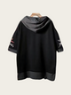 Black hoodie with gray hood and sleeves on a white background
