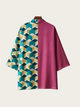 Geometric Pattern Kimono - Bold Teal and Pink Design