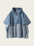 Layered Hoodie with Functional Design – Blue & Black Options