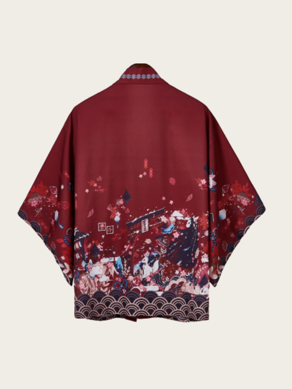 Sakura Landscape Kimono Jacket – Open-Front Drape