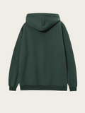 Green hoodie on a light beige background
