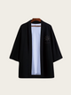 Black Eight Trigrams Kimono Jacket – Minimalist Taoist Haori Cardigan