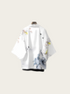 Black and White Feather Crane Kimono Jacket
