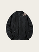 Embroidered Phoenix Bomber Jacket – Mythical Elegance in Black