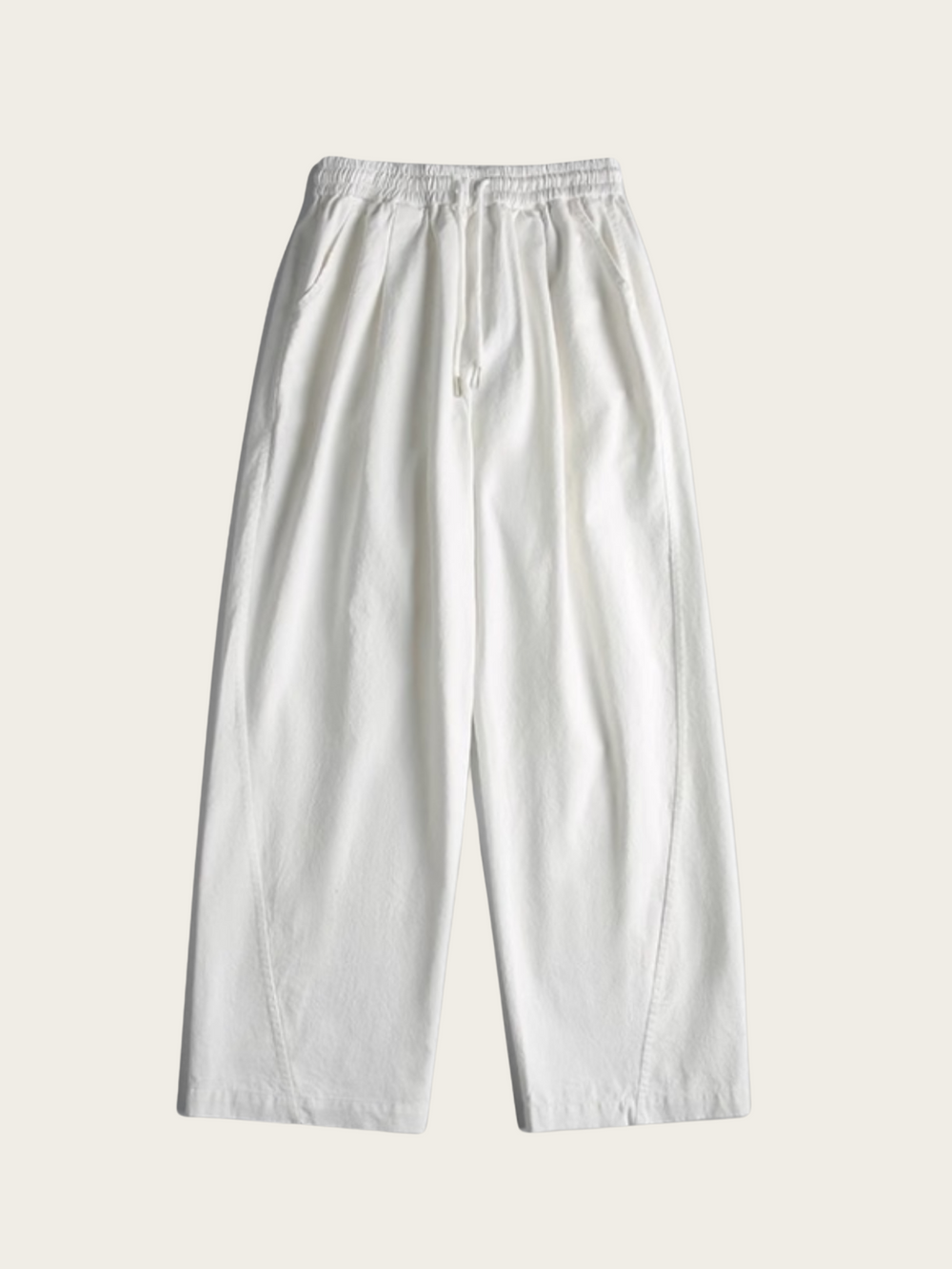 Black Wide-Leg Drawstring Trousers – Minimalist Streetwear Comfort